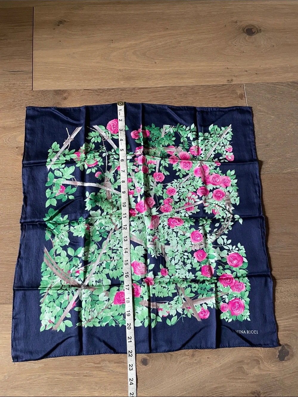 Nina Ricci Floral Handkerchief Bandana Neckerchief Scarf Silk?